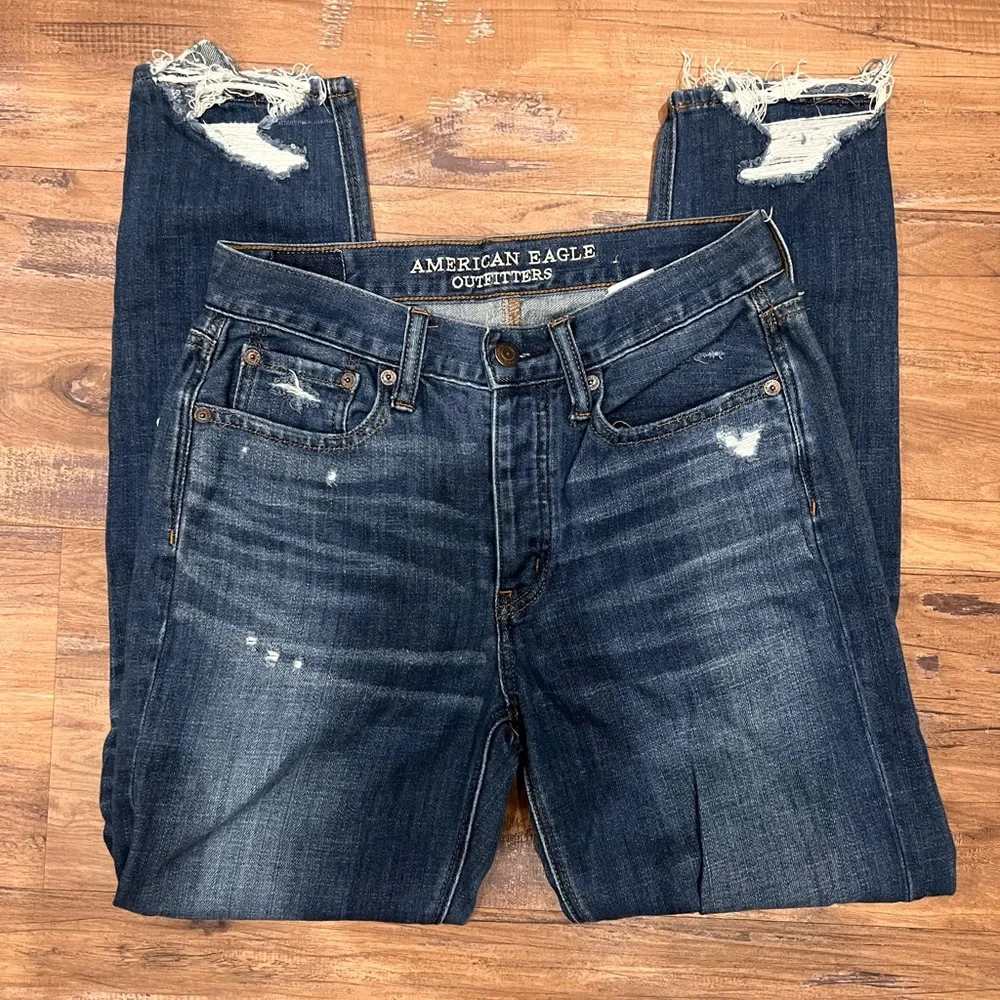 Distressed Blue Jeans - Picture 3 of 4